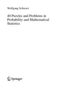 40 Puzzles and Problems in Probability and Mathematical Statistics