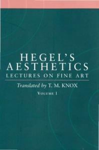 Aesthetics: lectures on fine art, Volume 1