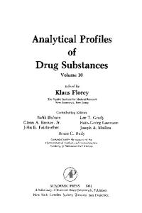 Analytical Profiles of Drug Substances and Excipients Volume 10