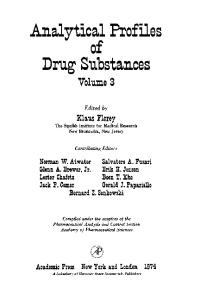 Analytical Profiles of Drug Substances and Excipients Volume 3