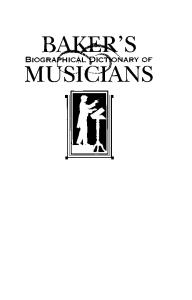 Baker's Biographical Dictionary of Musicians, Vol. 2