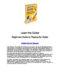 Beginner's Guide to Playing a Guitar
