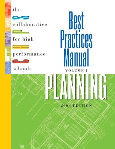 Best Practices Manual, Vol.I: Planning for High Performance Schools