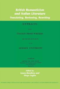 British Romanticism and Italian Literature: Translating, Reviewing, Rewriting (Internationale Forschungen zur Allgemeinen und Vergleichenden Literaturwissenschaft) (v. 92)