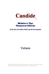 Candide (Webster's Thai Thesaurus Edition)