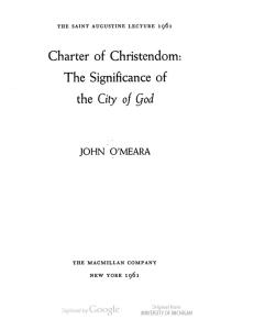 Charter of Christendom: The Significance of the City of God
