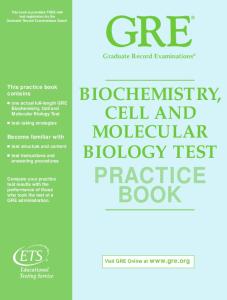 Chemistry - Biochemistry, Cell & Molecular Biology Gre Practice Book