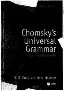Chomsky's Universal Grammar: An Introduction, 3rd Edition