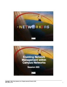 Cisco - Network Management within Campus Networks