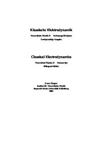 Classical electrodynamics - Klassische Elektrodynamik