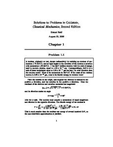 Classical Mechanics solution manual