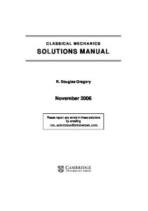 Classical mechanics: Solution manual