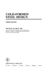 Cold-Formed Steel Design, 3rd Edition