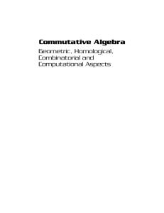 Commutative algebra. Geometric, homological, combinatorial and computational aspects
