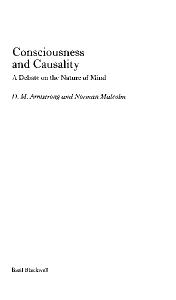 Consciousness and Causality: A Debate on the Nature of Mind (Great Debates in Philosophy)