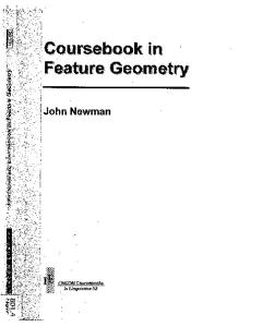 Coursebook in Feature Geometry