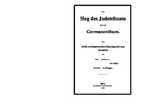 Der Sieg des Judenthums ueber das Germanenthum