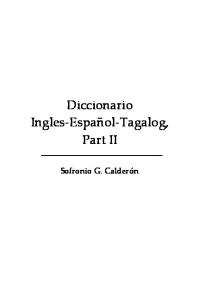 Diccionario Ingles-Español-Tagalog, Part II, E-N (Dodo Press)