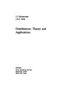 Distributions: Theory and Applications