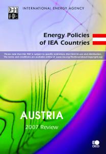 Energy Policies of IEA Countries Austria:  2007