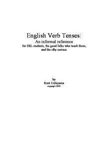 English Verb Tenses, Reference for ESL students