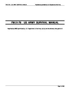 Field Manual 21-76 US ARMY SURVIVAL