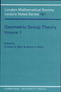 Geometric Group Theory: Volume 1 (London Mathematical Society Lecture Note Series)