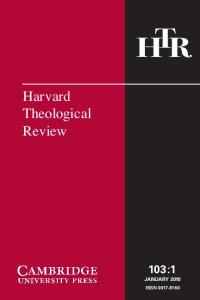 Harvard Theological Review 2010-01