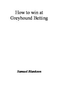 How to win at Greyhound betting