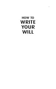 How to Write Your Will