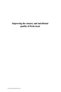 Improving the Sensory and Nutritional Quality of Fresh Meat: New Technologies (Woodhead Publishing in Food Science, Technology and Nutrition)