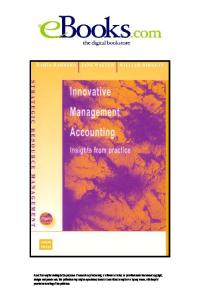 Innovative Management Accounting: Insights from Practice (Strategic Resource Management Series)