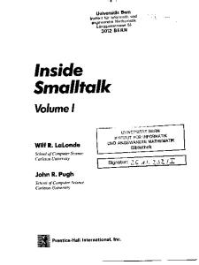 Inside Smalltalk (Volume 1)