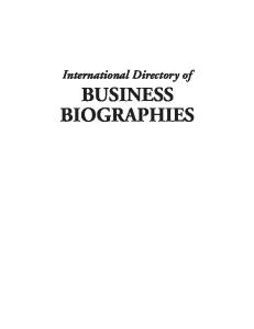 International Directory of Business Biographies