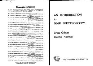 Introduction to NMR Spectroscopy (Chemistry Cassettes)