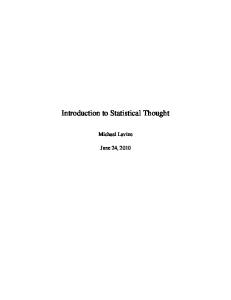 Introduction to statistical thought