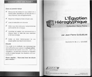 L'egyptien hieroglyphique