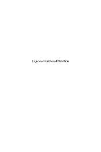 Lipids in Health and Nutrition (Special Publications)