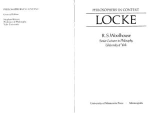 Locke (Philosophers in Context)