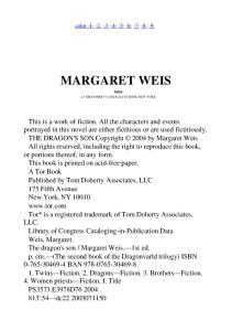 Margaret Weis - The Dragon's Son