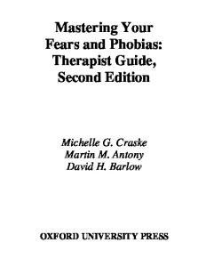 Mastering Your Fears and Phobias: Therapist Guide 2nd Edition (Treatments That Work)