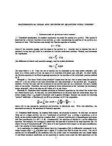 Mathematical notions of quantum field theory