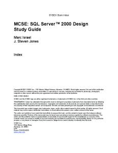 MCSE: SQL Server 2000 Design Study Guide