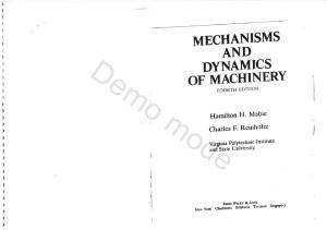 Mechanisms and dynamics of machinery  issue 4th