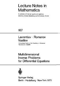 Multidimensional inverse problems for differential equations