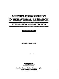 Multiple regression in behavioral research