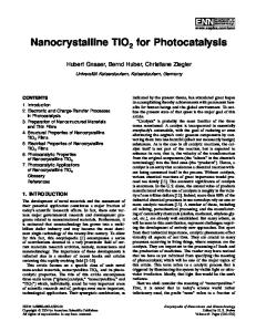 Nanocrystalline TiO2 for Photocatalysis