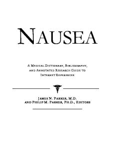Nausea - A Medical Dictionary, Bibliography, and Annotated Research Guide to Internet References