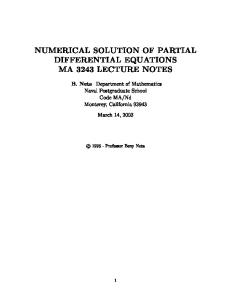 Numerical solution of partial differential equations (MA3243)