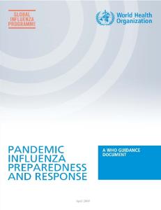 Pandemic Influenza Preparedness and Response: A WHO Guidance Document (Nonserial Publication)